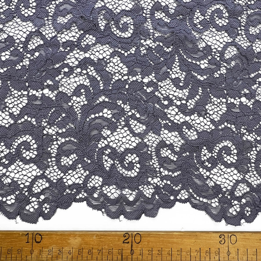 Floral Corded Polyester Lace Dress Fabric Lace Grey Ruler