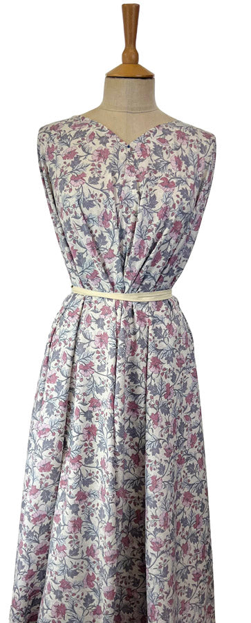 Floral Dress Fabric Pima Cotton Lawn Mary Ann Pink