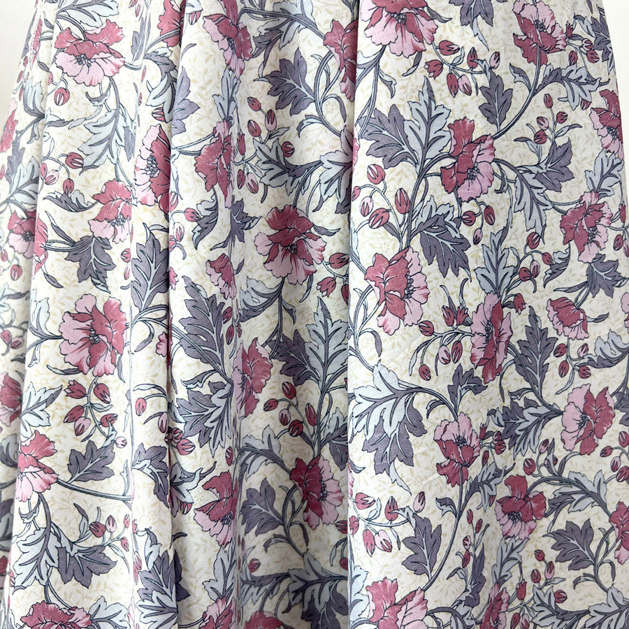 Floral Dress Fabric Pima Cotton Lawn Mary Ann Pink