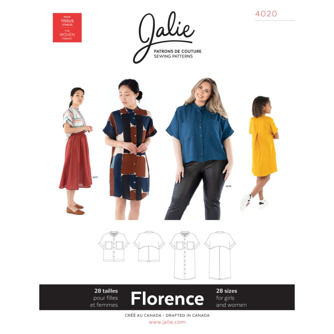 Florence Shirt Shirtdress Pattern Jalie Cover