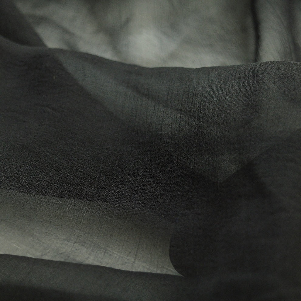 For The Finer Things Black Silk Crinkle Chiffon Dress Fabric Cu