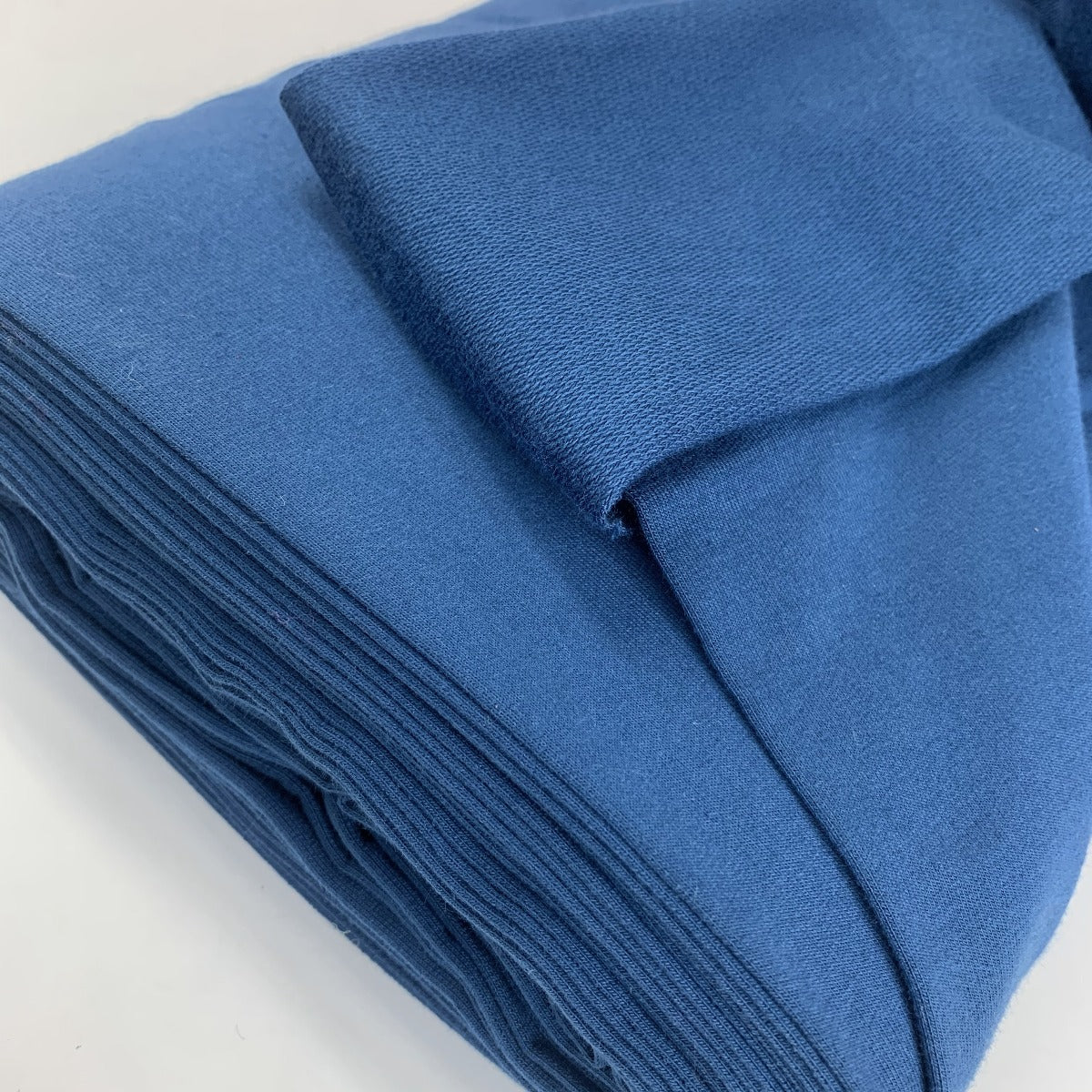 French Terry Dark Airforce Blue Jersey Fabric With Looped Back