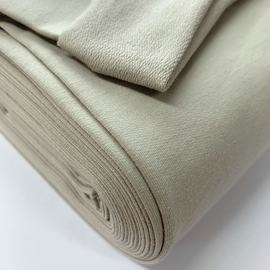 French Terry Soft Beige Jersey Material Fabric Cu1