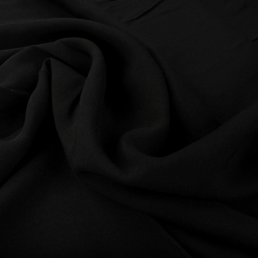 French Viscose Black Voile Plain Woven Sheer Dress Fabric