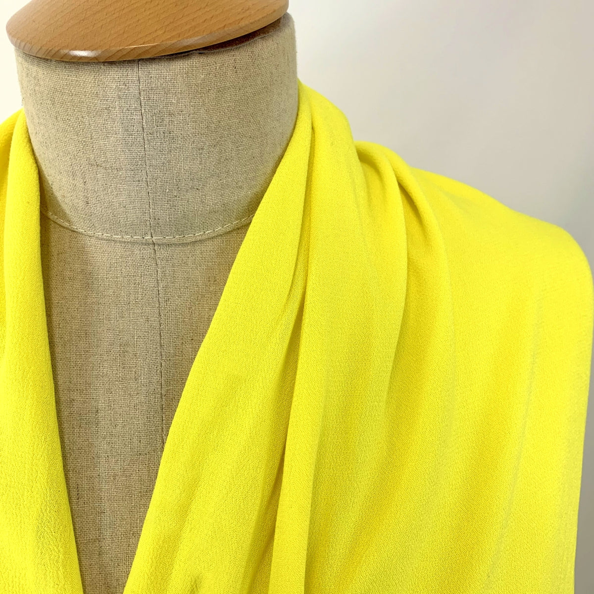 Gardinia Neon Fine Lightweight Viscose Crepe Bright Yellow Neck