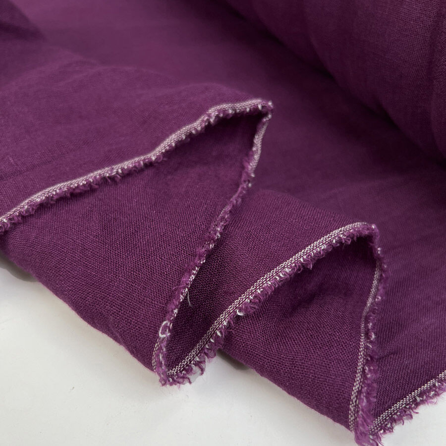 Gelso Linen Purple Italian Plain Woven Shirting Fabric Fold