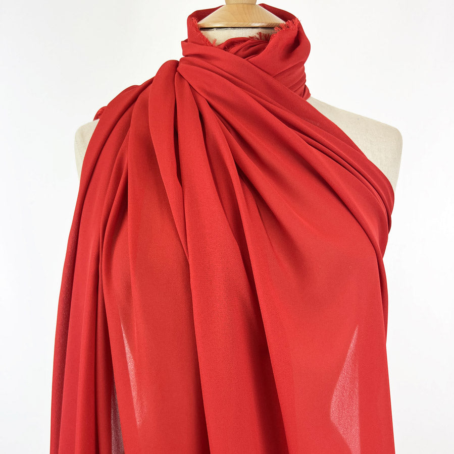 Georgette Dress Fabric Scarlett Red Chest