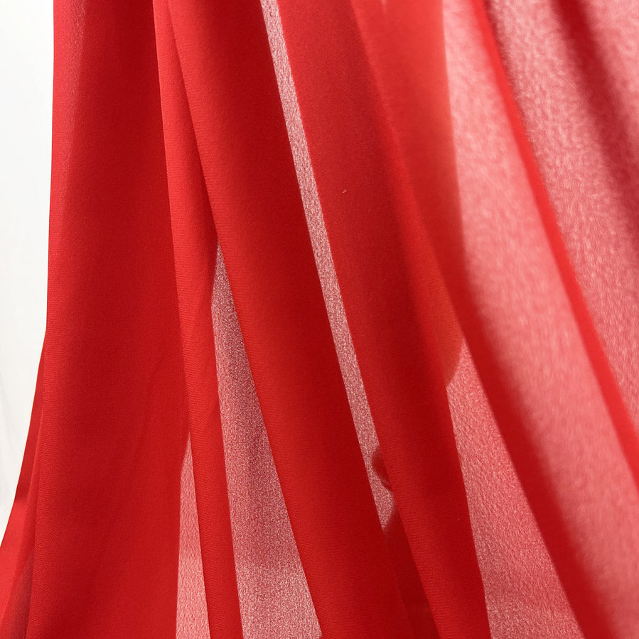 Georgette Dress Fabric Scarlett Red Drape
