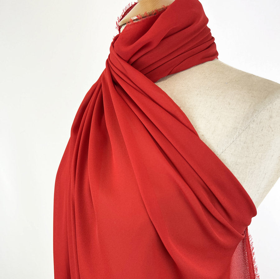 Georgette Dress Fabric Scarlett Red Side