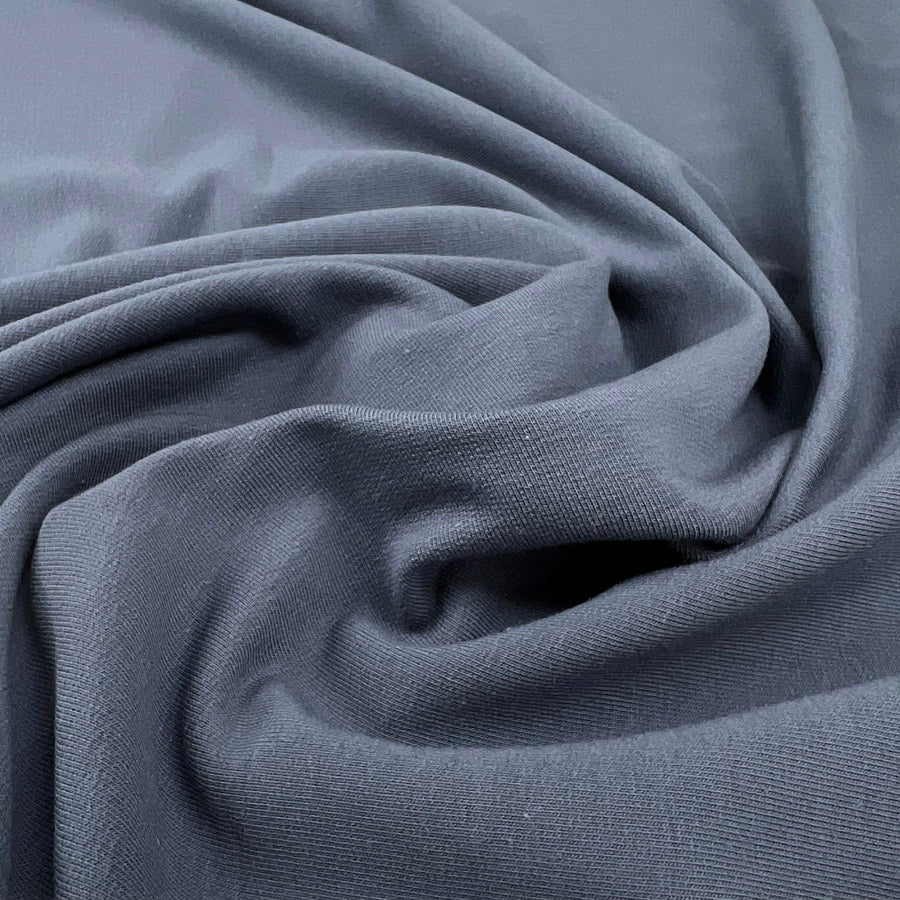 Gots Organic French Terry Denim Cotton Elastane Knitted Plain Jersey Fabric