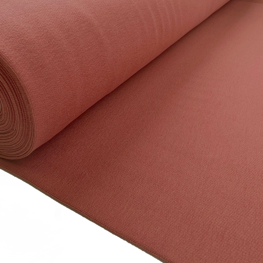 Gots Organic French Terry Salmon Cotton Elastane Knitted Plain Jersey Fabric Bolt