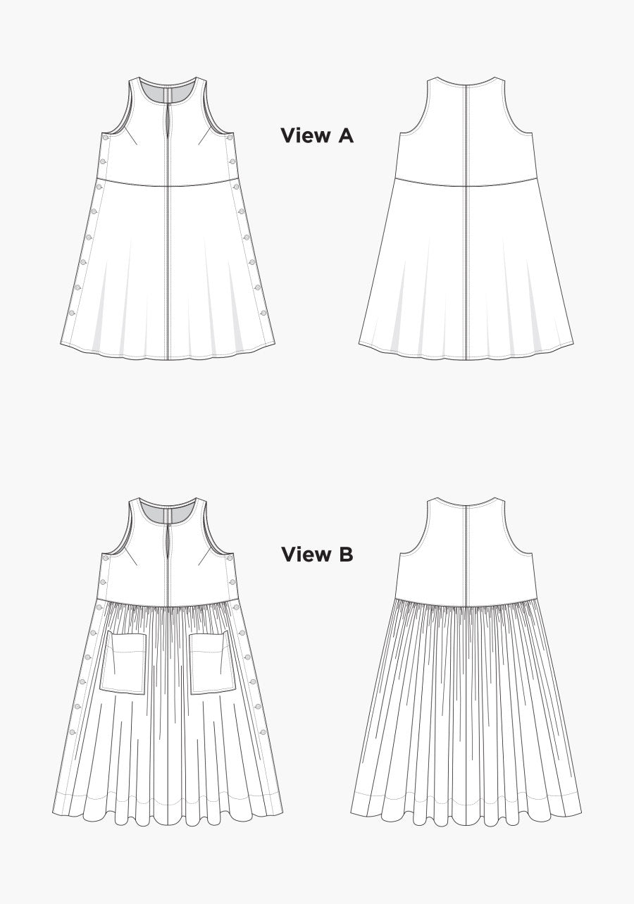 Grainline Studio Austin Dress Pattern 0 18 Sketch