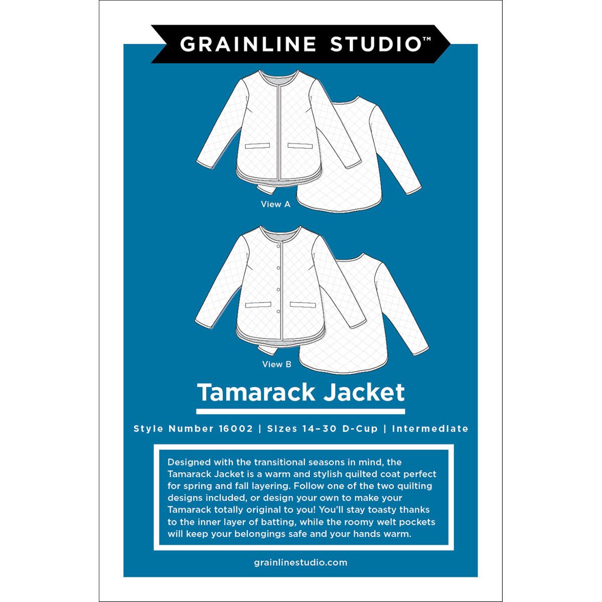 Grainline studio tamarack jacket pattern 14 30 cover