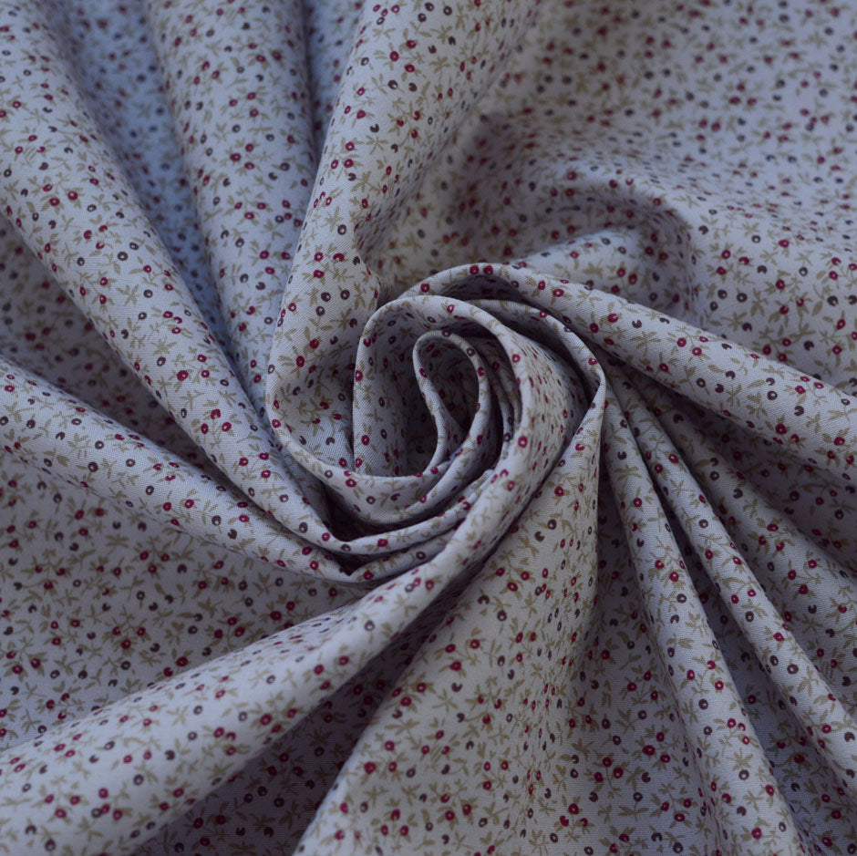 Gypsophila Cotton Poplin Dove Grey Dress Fabric Cud
