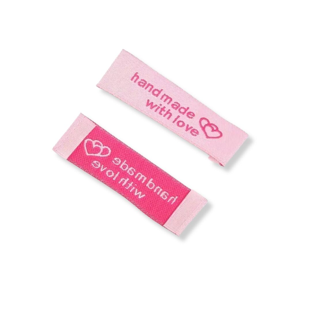 Handmade With Love Sewing Labels Pink