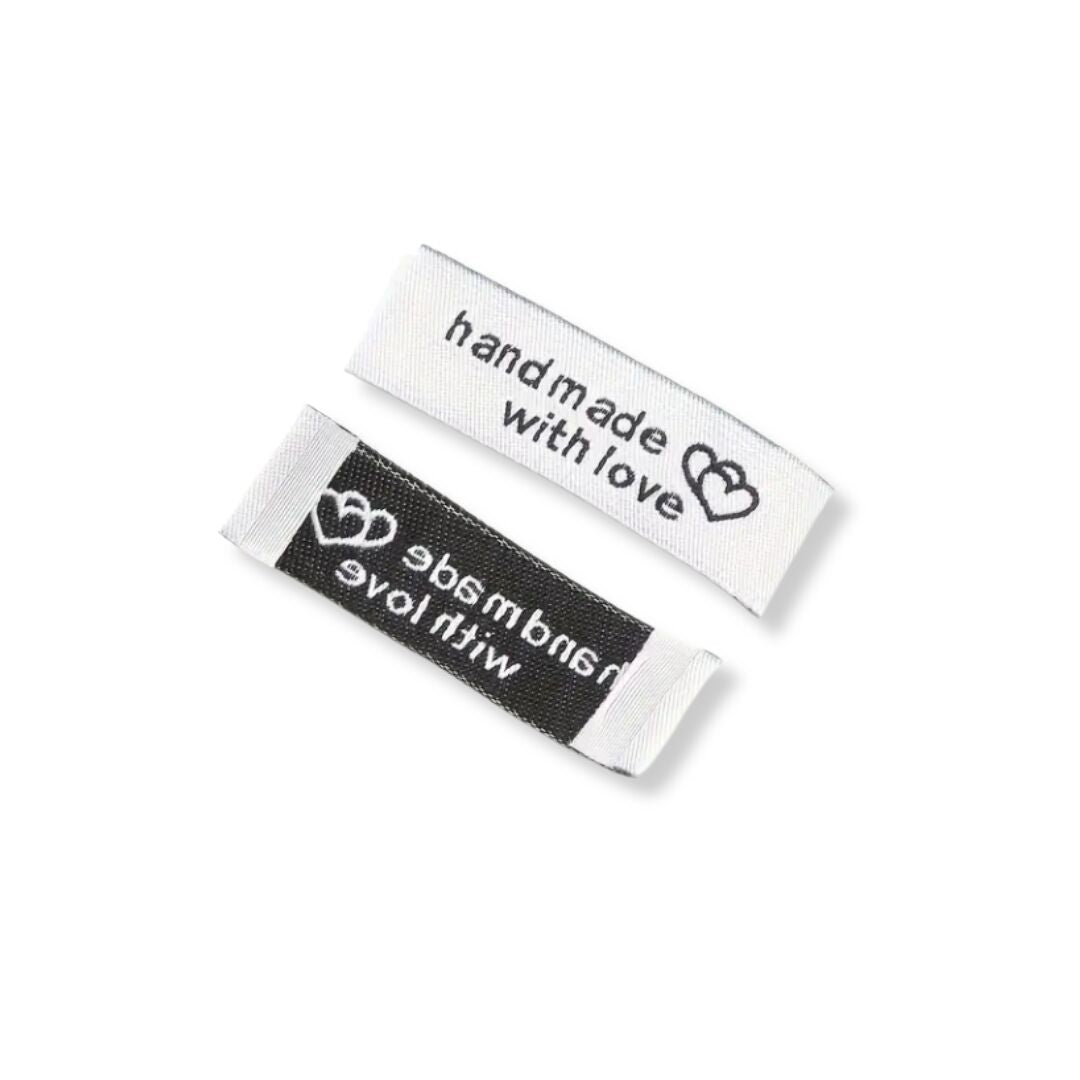 Handmade With Love Sewing Labels White