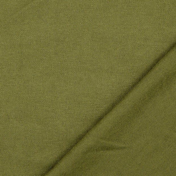 Harmony Knits Olive Green Viscose Polyester Polyamide Knitted Jersey Fabric Fold