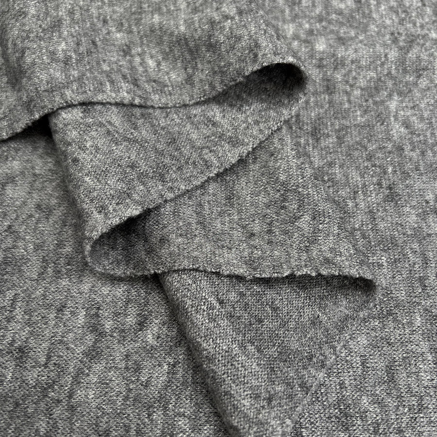 Harmony knits silver marl viscose polyester polyamide knitted jersey marl fabric fold