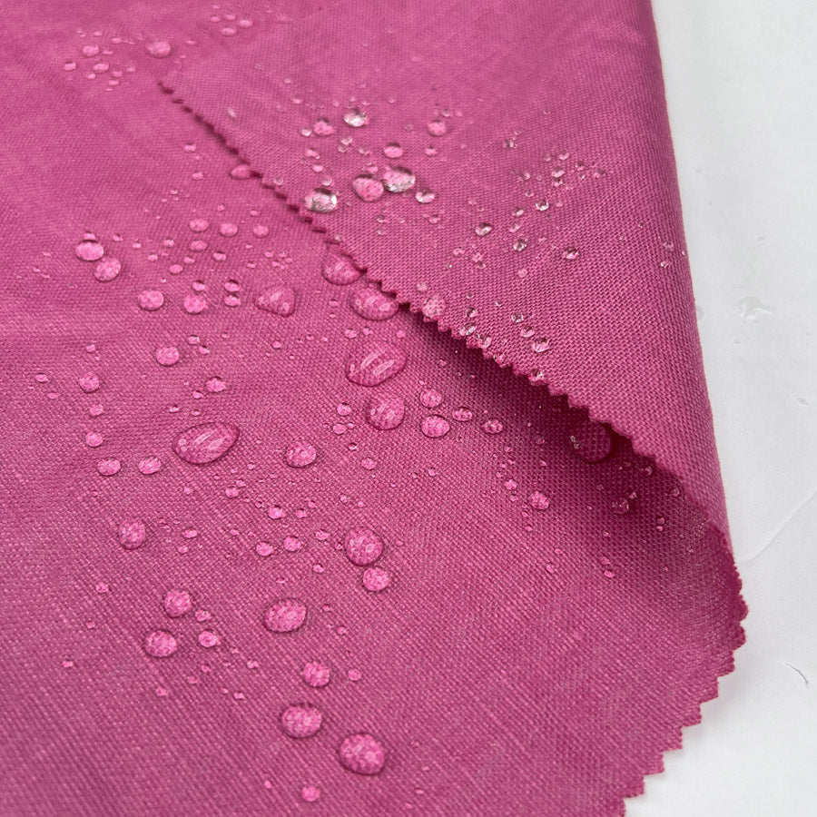 Heavy Duty Linen Pink Italian Water Resistant Coating Fabric Fold