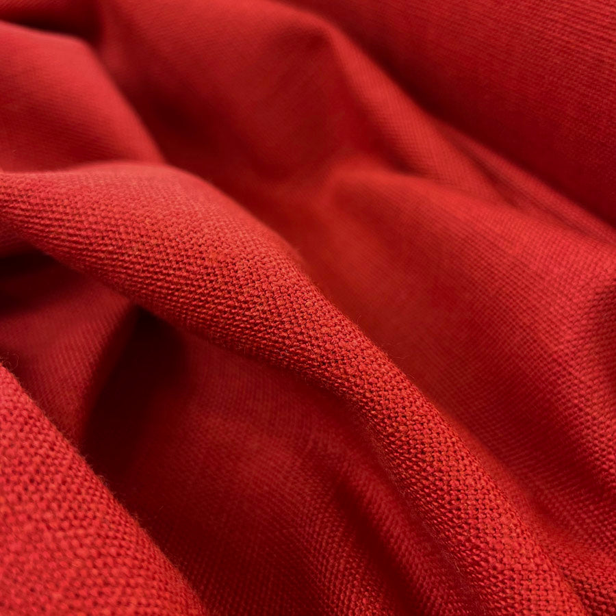 Heavy Viscose Linen Canvas Fabric Buddy Red