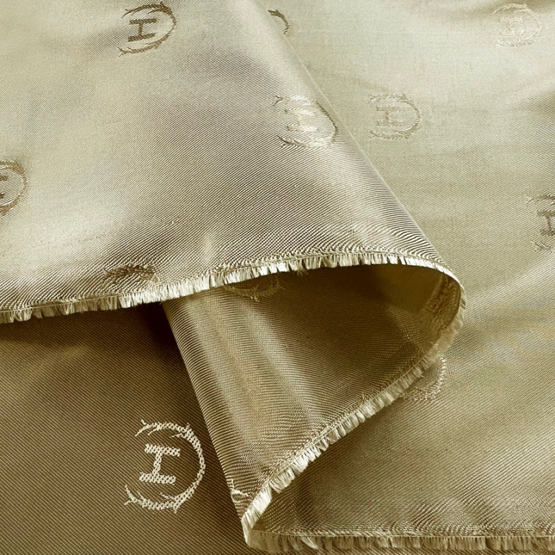 Heritage Sand Viscose Acetate Lining Fabric Fold 2