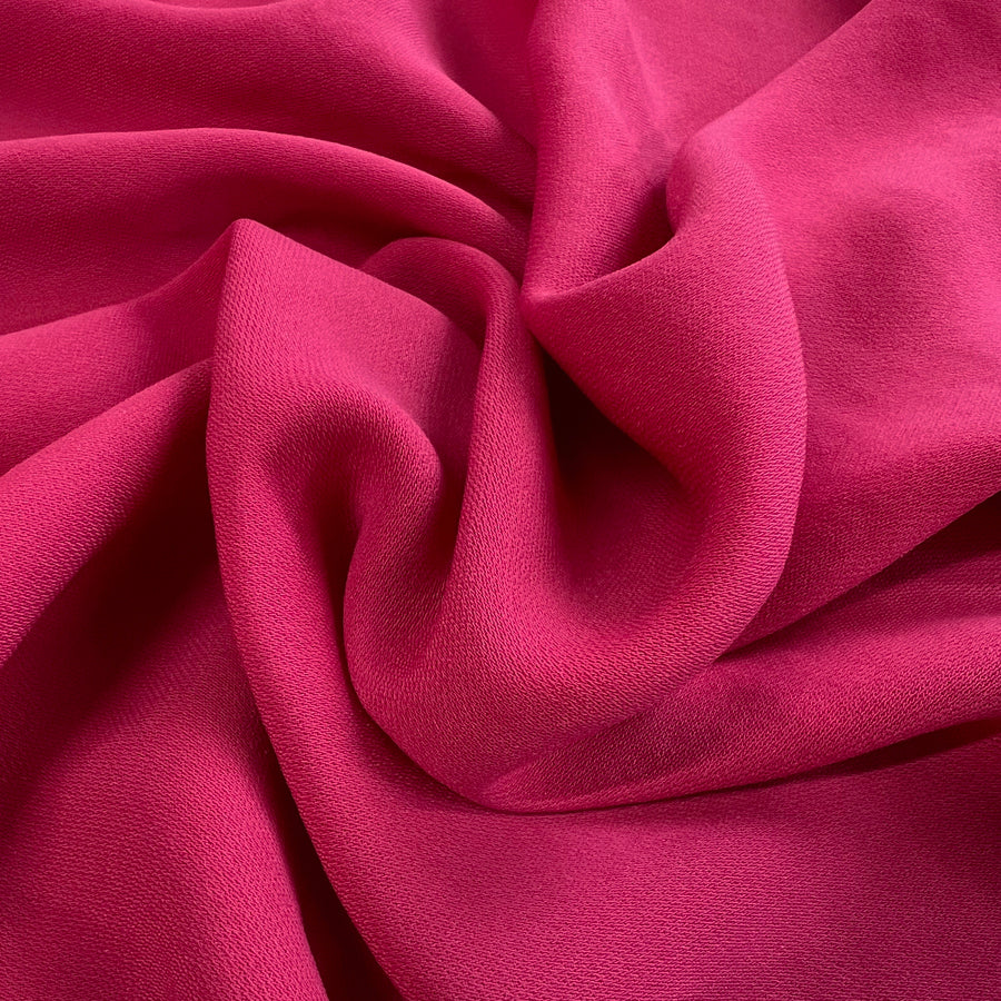 Holi Holiday Polyester Nylon Vibrant Pink Woven Crepe Dress Fabric
