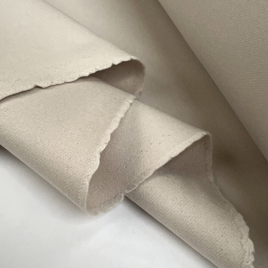 Humphrey Wool Cashmere Pale Italian Deadstock Coating Fabric Fold