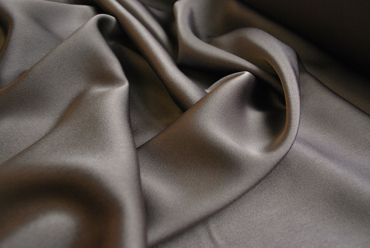 Ice Cream Light Aubergine Satin Dress Fabric