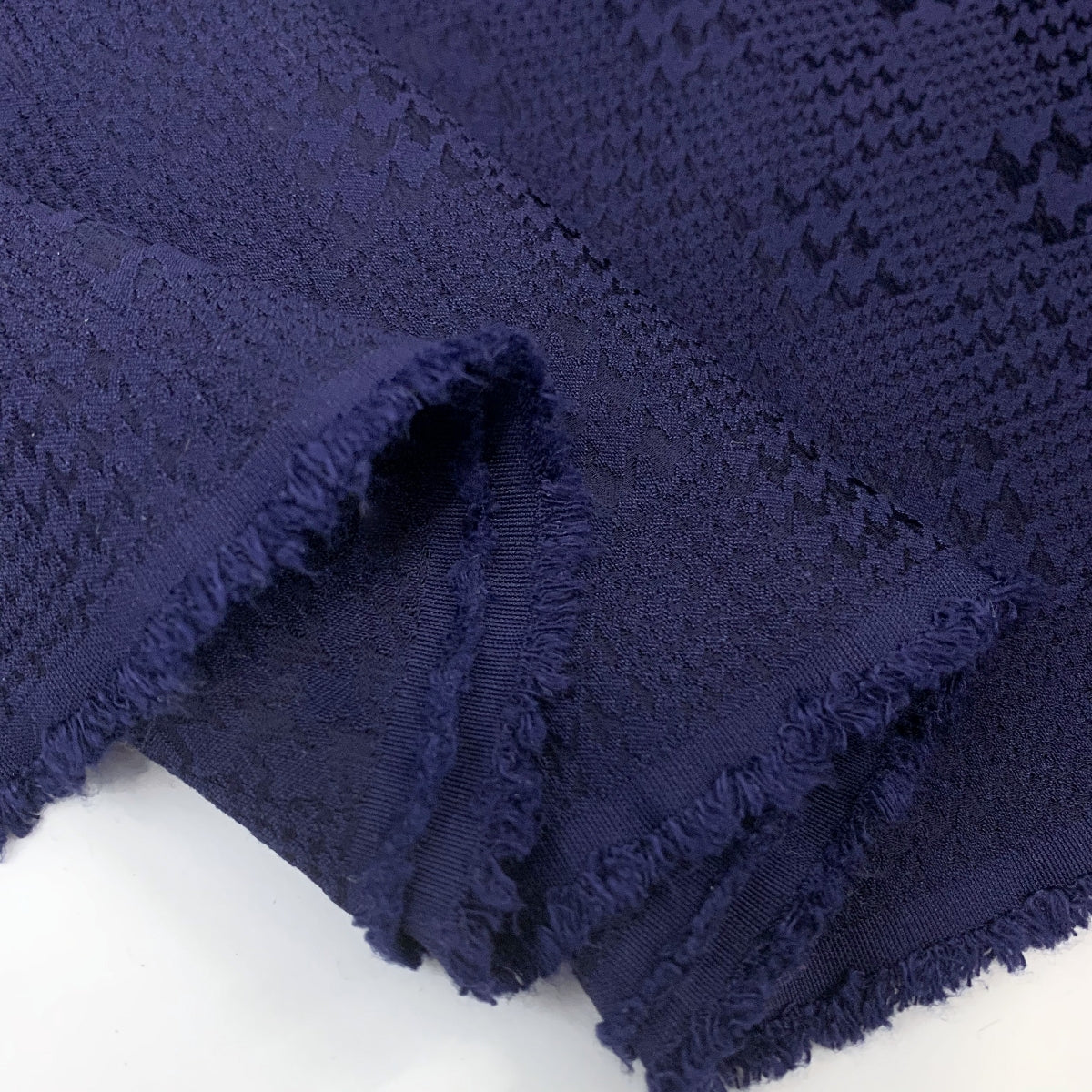 Intricate Deep Blue Designer Viscose Suiting Fold