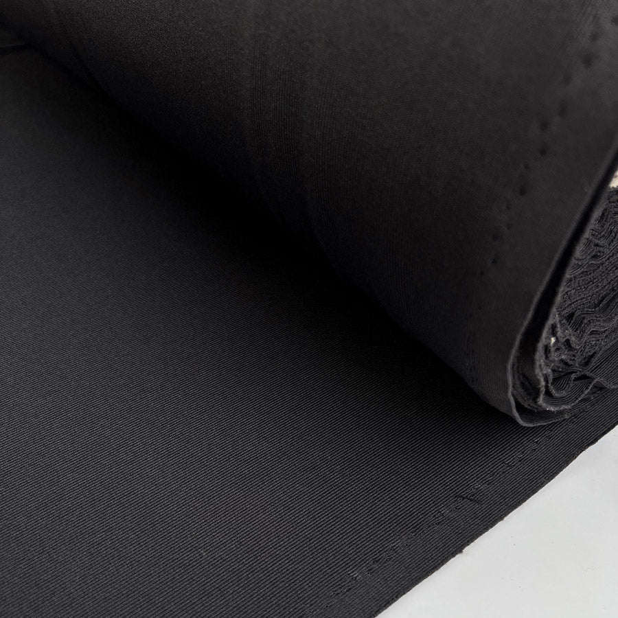 Inwool Jersey Rib Dark Grey Black Nylon Stretch Italian Strong Cuffing Fabric Roll