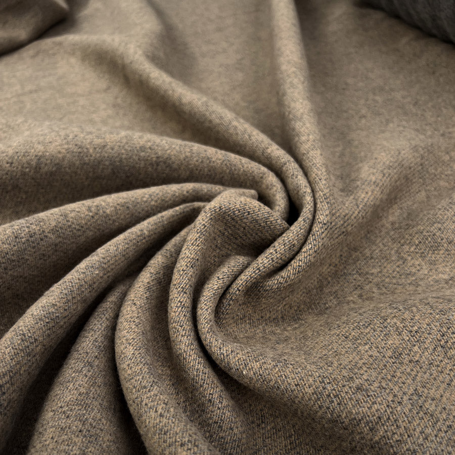 Ita collection two sides grey brown wool woven camel coating fabric cu1
