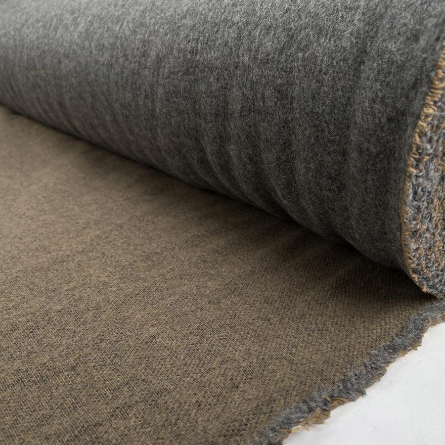 Ita collection two sides grey brown wool woven camel coating fabric roll
