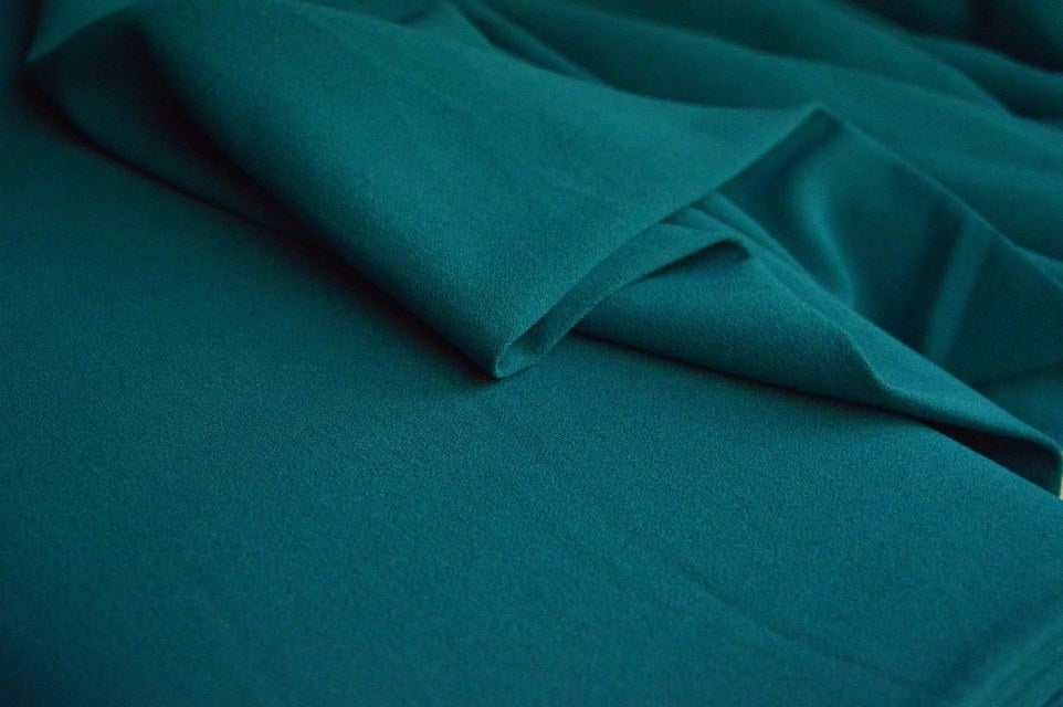 Italian Crepe Poly Viscose Spandex Vivid Teal