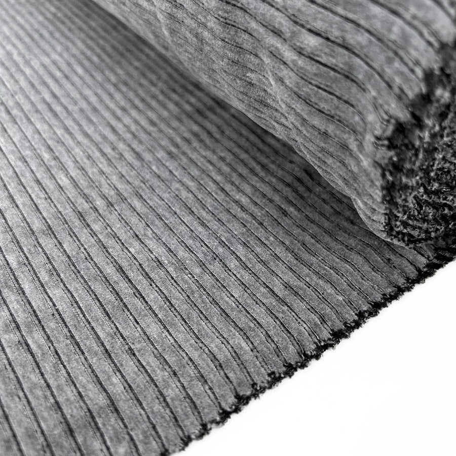 Jersey Corduroy Grey Cotton Polyester Elastane Plush Knitted Dress Fabric Bolt
