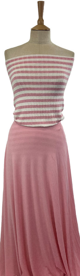Jolly Jersey Pink Viscose Polyester Elastane Striped Knitted Ribbed Manneqiun