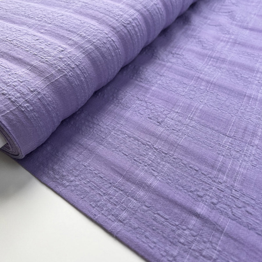 Jovi Violet Purple Cotton Rayon Dobby Woven Jacquard Check Fabric Bolt