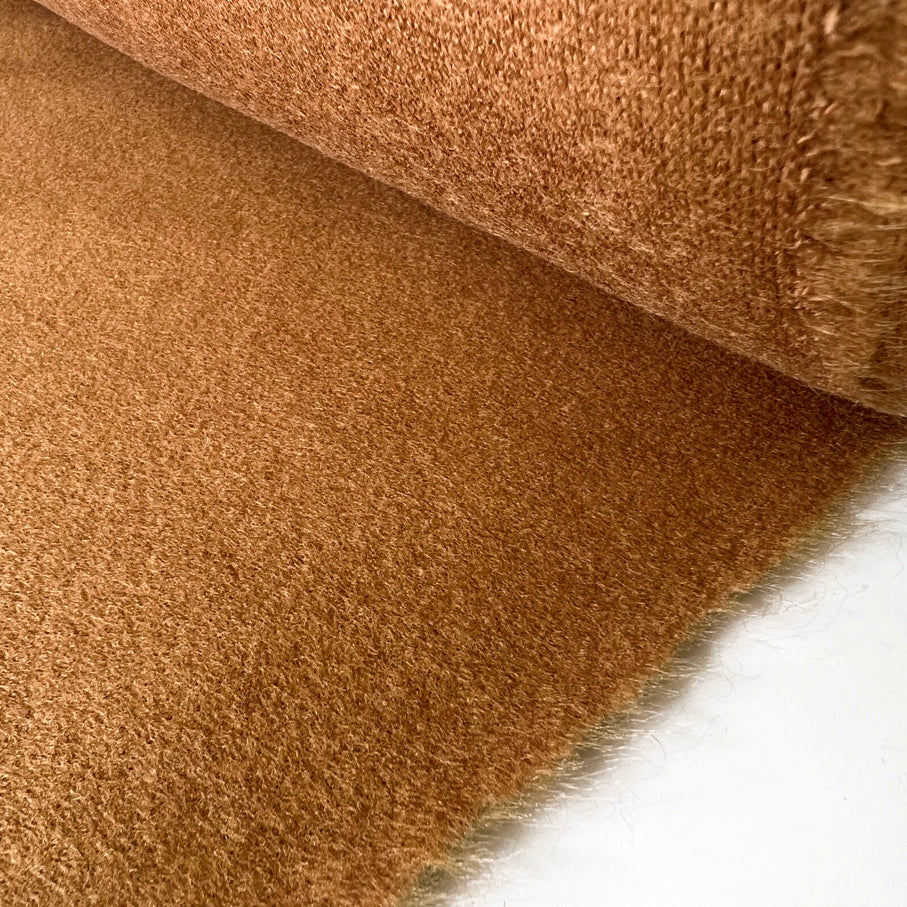 Knitted Mouflon Flannel Fleece Coating Fabric Honey Roll