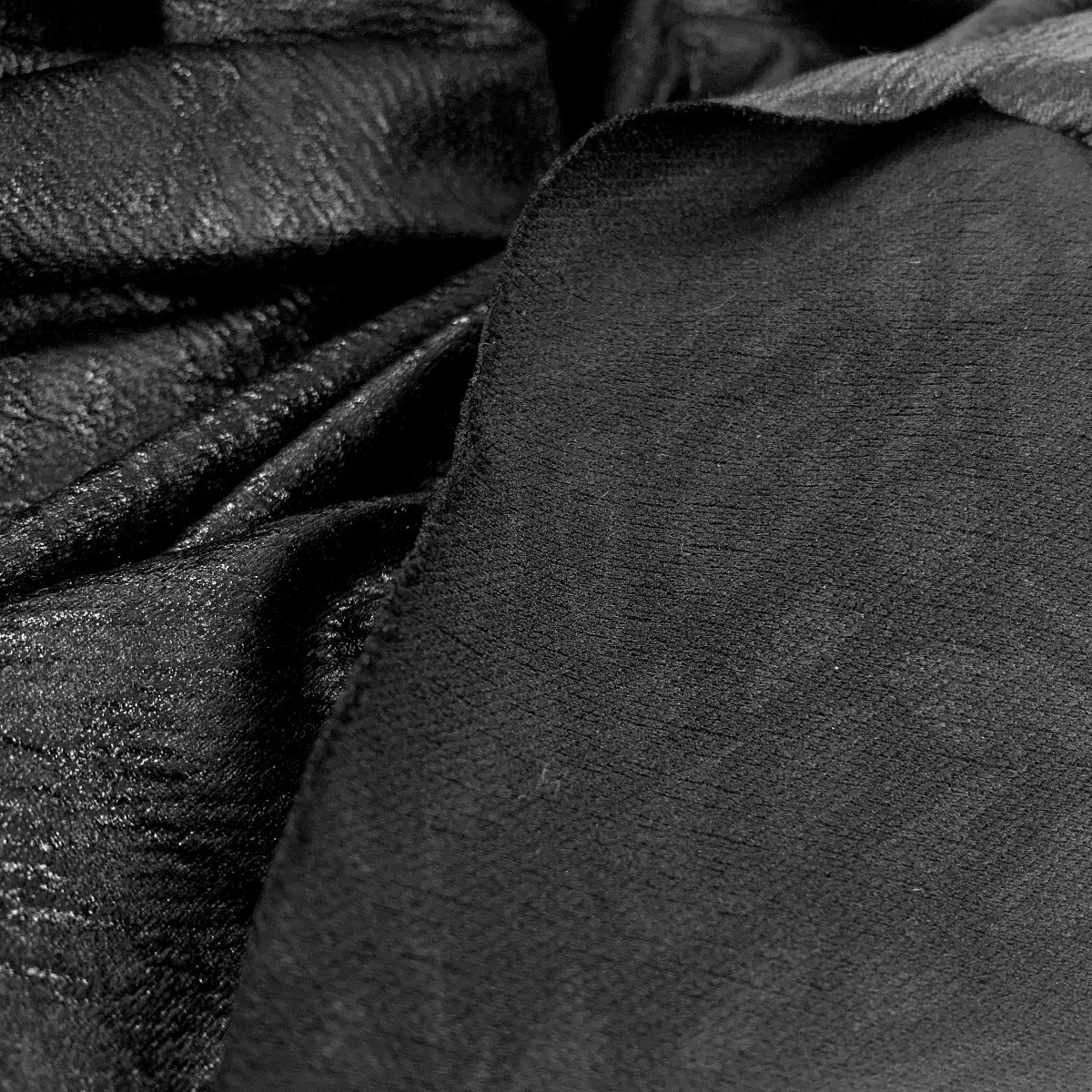 Leather Look Floral Black Polyester Fabric Close Up