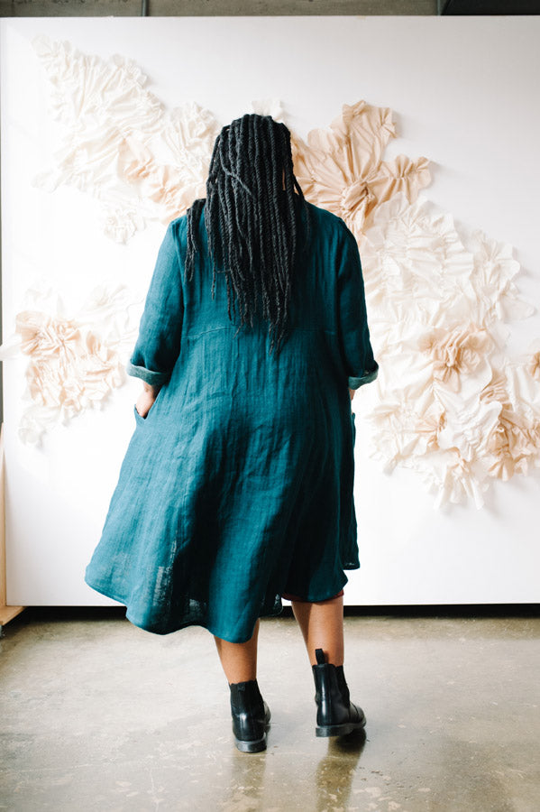 Lichen duster coat and dress pattern by sew liberated 9