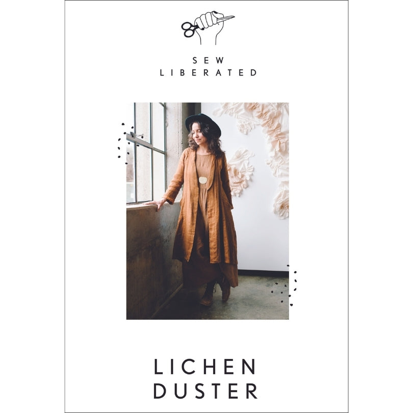 Lichen duster coat and dress pattern by sew liberated cover