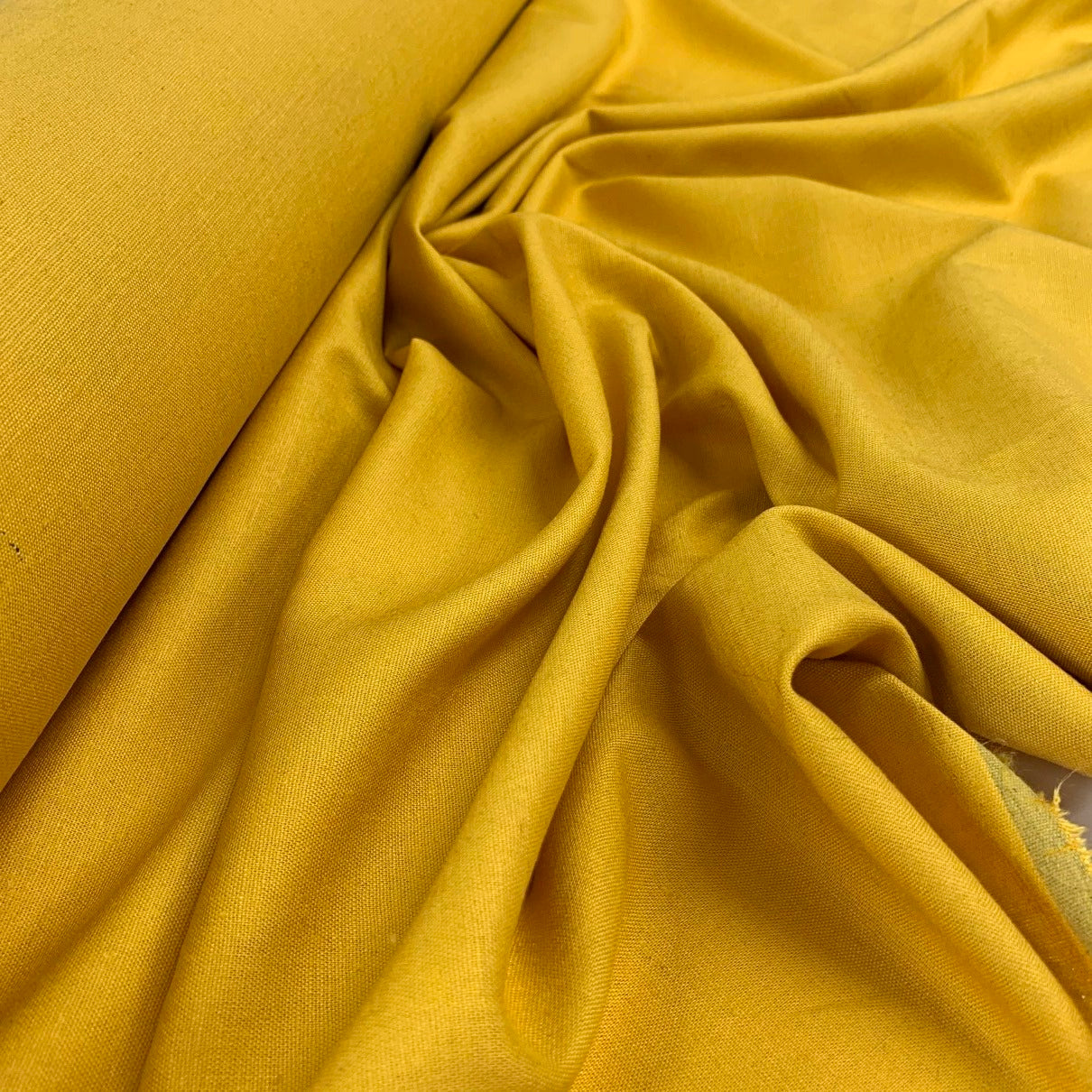 Linen Mix Viscose Linen Look Stretch Suiting Material Ochre 2