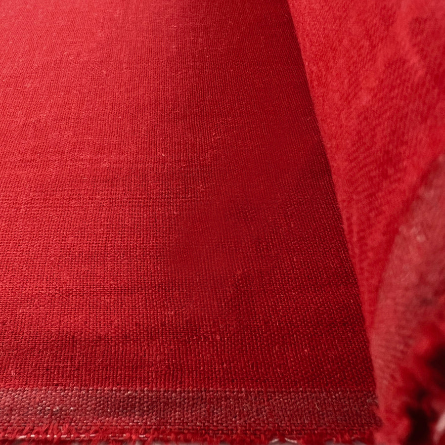 Linen mix scarlet red dress fabric roll