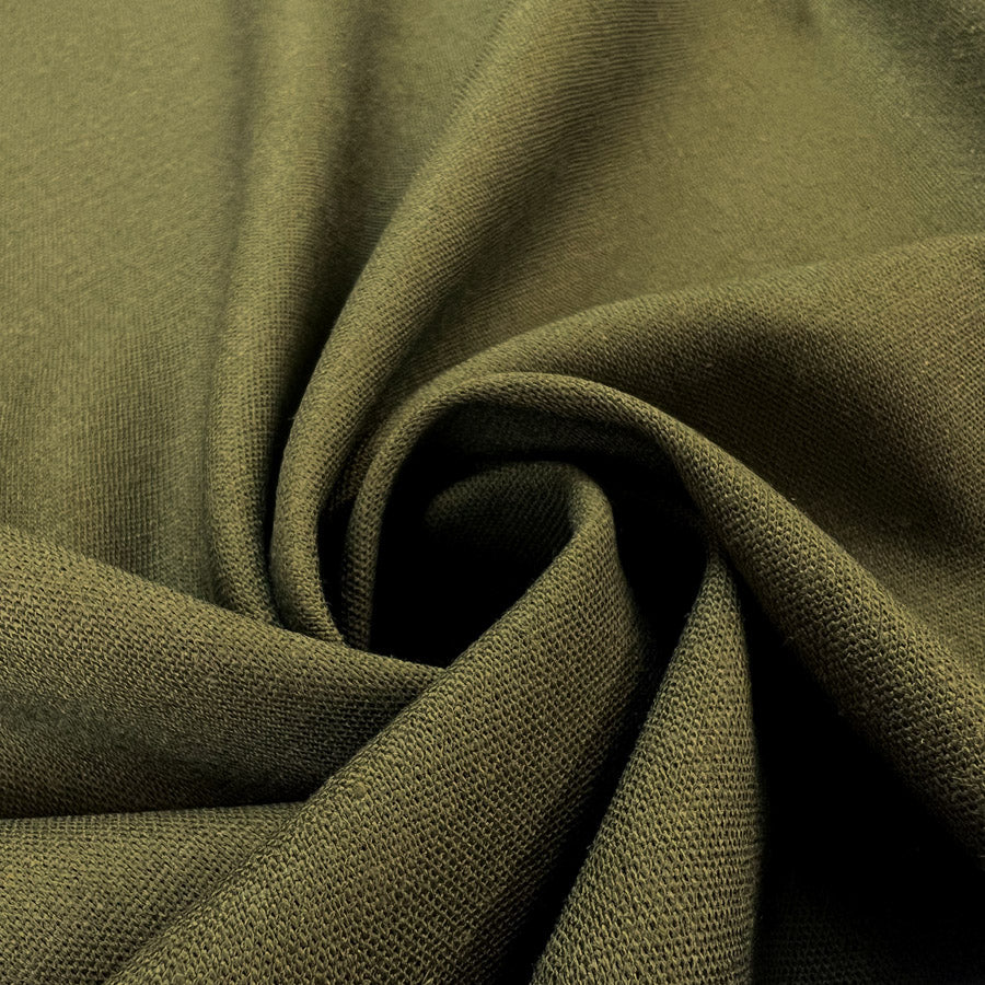 Linen Viscose Mix Stretch Fabric Forest Green Twist2