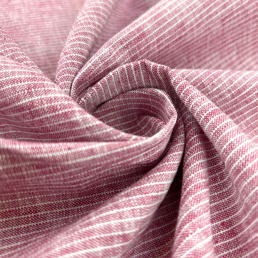 Linencotton Striped Dress Fabric Don T Be Noisy Red Twist