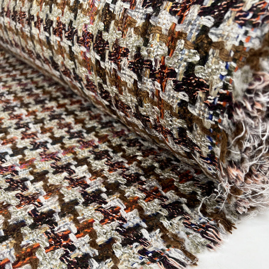 Linton Dior Clara Orange Wool Deadstock Ex Designer Tweed Coating Fabric Roll