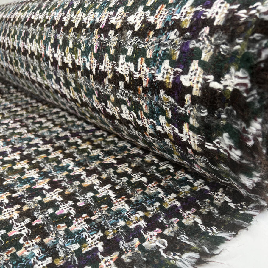 Linton Dior Edith Green Wool Deadstock Ex Designer Tweed Coating Fabric Roll