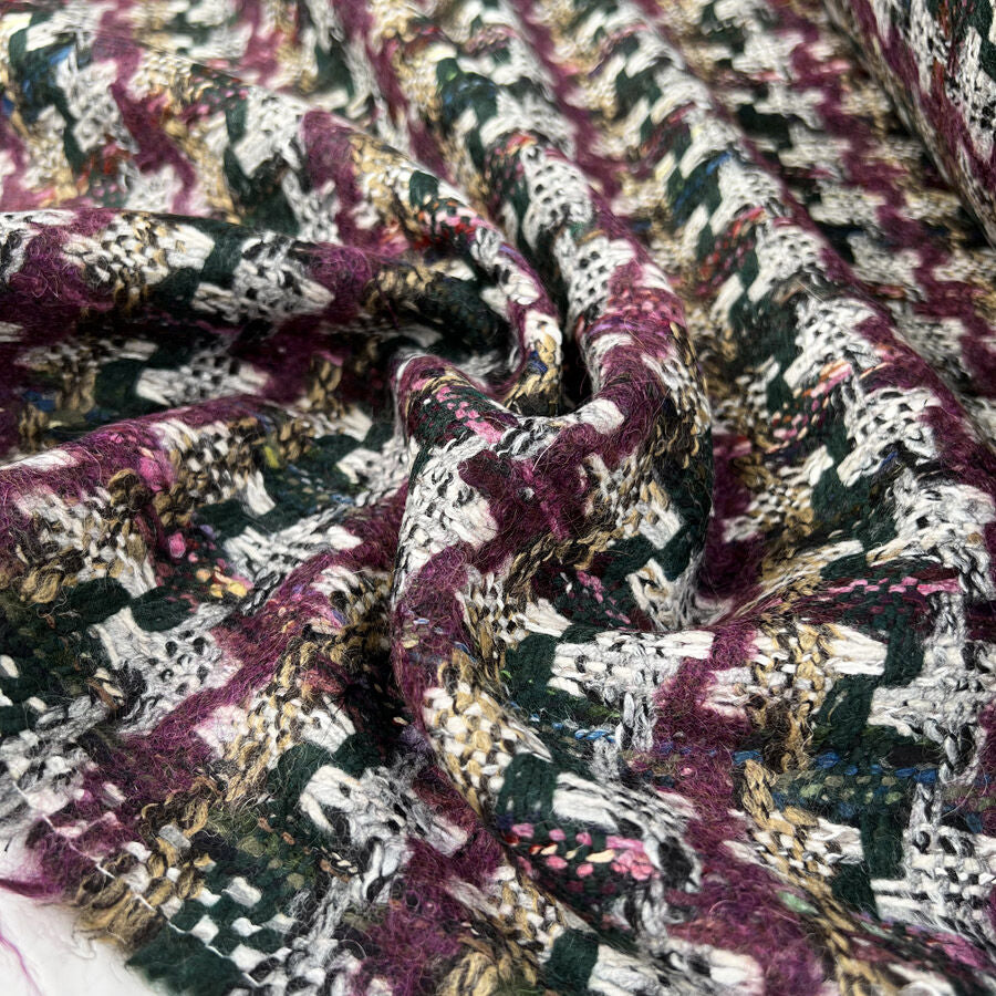 Linton Dior Wren Pink Wool Deadstock Ex Designer Tweed Coating Fabric
