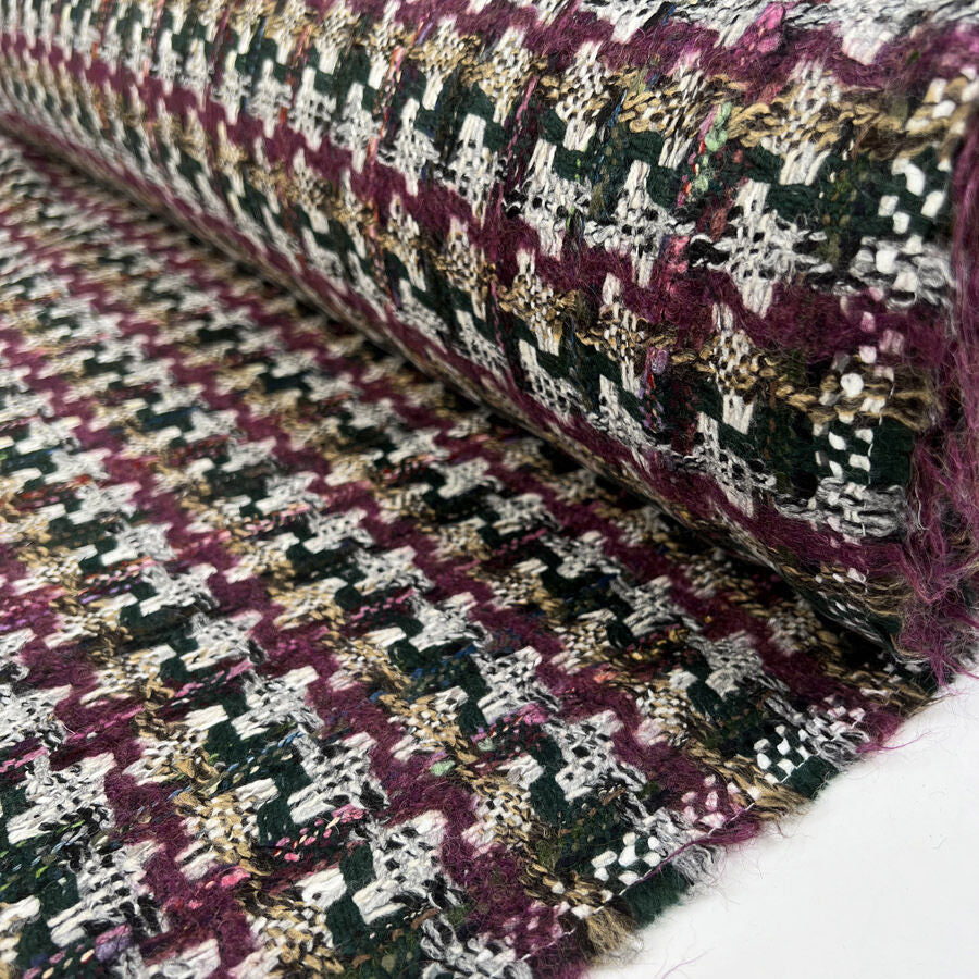 Linton Dior Wren Pink Wool Deadstock Ex Designer Tweed Coating Fabric Roll
