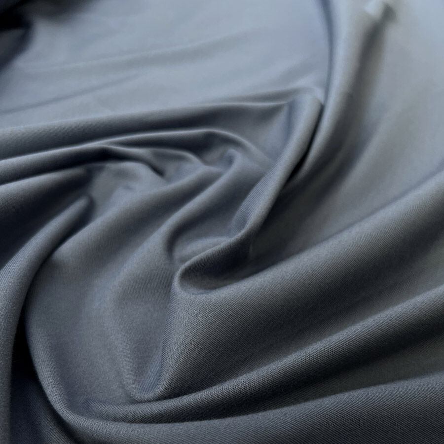 Liscia Cotton Blue Stretch Knit Airforce Italian Suiting Fabric