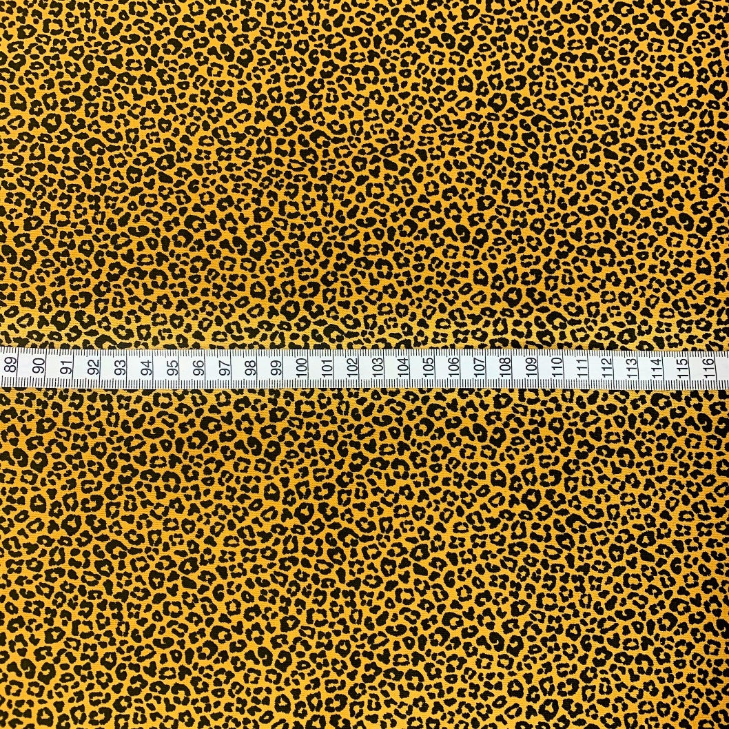 Little Leopard Ochre Soft Knitted Viscose Elastane Jersey Ojutie Dress Craft Fabric Scale Fabric Photo